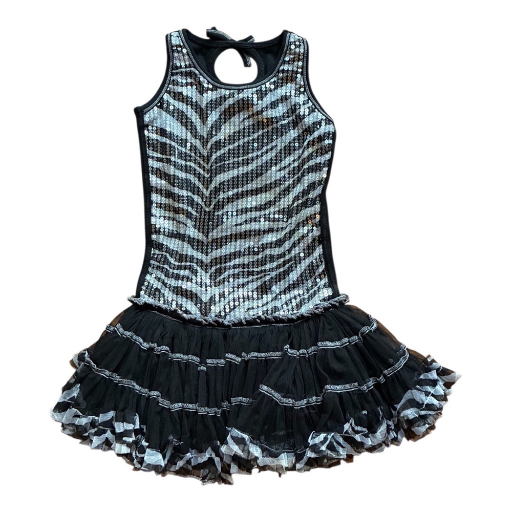 NWT Ooh! La, La! Couture Boutique Zebra Sequin Tutu Tulle Dress NEW NWT 6X/7